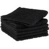 imageDII Basic Terry Collection Solid Windowpane Dishcloth Set 12x12 Black 6 PieceBlack