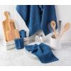 imageDII Basic Terry Collection Solid Windowpane Dishcloth Set 12x12 Black 6 PieceBlue
