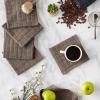 imageDII Basic Terry Collection Solid Windowpane Dishcloth Set 12x12 Black 6 PieceBrown