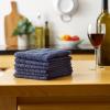 imageDII Basic Terry Collection Solid Windowpane Dishcloth Set 12x12 Black 6 PieceFrench Blue