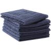 imageDII Basic Terry Collection Solid Windowpane Dishcloth Set 12x12 Black 6 PieceFrench Blue