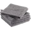 imageDII Basic Terry Collection Solid Windowpane Dishcloth Set 12x12 Black 6 PieceGray