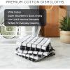 imageDII Basic Terry Collection Solid Windowpane Dishcloth Set 12x12 Black 6 PieceGreen