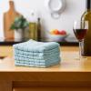imageDII Basic Terry Collection Solid Windowpane Dishcloth Set 12x12 Black 6 PieceRobins Egg Blue