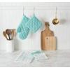 imageDII Basic Terry Collection Windowpane Dishcloth Set 12x12 Black 6 PieceAqua