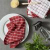 imageDII Basic Terry Collection Windowpane Dishcloth Set 12x12 Black 6 PieceBarn Red