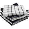 imageDII Basic Terry Collection Windowpane Dishcloth Set 12x12 Black 6 PieceBlack