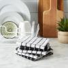 imageDII Basic Terry Collection Windowpane Dishcloth Set 12x12 Black 6 PieceBlack