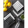 imageDII Basic Terry Collection Windowpane Dishcloth Set 12x12 Black 6 PieceBlack