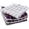imageDII Basic Terry Collection Windowpane Dishcloth Set 12x12 Black 6 PieceEggplant