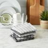 imageDII Basic Terry Collection Windowpane Dishcloth Set 12x12 Black 6 PieceGray