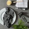 imageDII Basic Terry Collection Windowpane Dishcloth Set 12x12 Black 6 PieceMineral Gray
