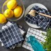 imageDII Basic Terry Collection Windowpane Dishcloth Set 12x12 Black 6 PieceNautical Blue