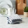 imageDII Basic Terry Collection Windowpane Dishcloth Set 12x12 Black 6 PieceNautical Blue