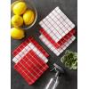 imageDII Basic Terry Collection Windowpane Dishcloth Set 12x12 Black 6 PieceRed