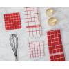 imageDII Basic Terry Collection Windowpane Dishcloth Set 12x12 Black 6 PieceRed