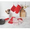 imageDII Basic Terry Collection Windowpane Dishcloth Set 12x12 Black 6 PieceRed