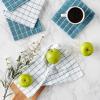 imageDII Basic Terry Collection Windowpane Dishcloth Set 12x12 Black 6 PieceStorm Blue