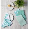 imageDII Cleaning Collection MultiPurpose Microfiber Aqua Chevron Dishtowel SetAqua Chevron