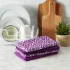 imageDII Cleaning Collection MultiPurpose Microfiber Aqua Chevron Dishtowel SetEggplant Lattice
