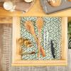 imageDII Fridge ampamp Shelf Liner Collection NonAdhesive Cut to fit Machine Washable 12x20 Aqua Dahlia 2 PieceArtichoke Green Abstract Leaf