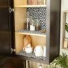 imageDII Fridge ampamp Shelf Liner Collection NonAdhesive Cut to fit Machine Washable 12x20 Aqua Dahlia 2 PieceBlack Abstract Leaf