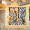 imageDII Fridge ampamp Shelf Liner Collection NonAdhesive Cut to fit Machine Washable 12x20 Aqua Dahlia 2 PieceBlack Abstract Leaf