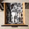 imageDII Fridge ampamp Shelf Liner Collection NonAdhesive Cut to fit Machine Washable 12x20 Aqua Dahlia 2 PieceBlack Dahlia