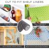 imageDII Fridge ampamp Shelf Liner Collection NonAdhesive Cut to fit Machine Washable 12x20 Aqua Dahlia 2 PieceBlack Dots