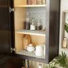 imageDII Fridge ampamp Shelf Liner Collection NonAdhesive Cut to fit Machine Washable 12x20 Aqua Dahlia 2 PieceGray Abstract Leaf