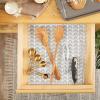 imageDII Fridge ampamp Shelf Liner Collection NonAdhesive Cut to fit Machine Washable 12x20 Aqua Dahlia 2 PieceGray Herringbone