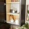 imageDII Fridge ampamp Shelf Liner Collection NonAdhesive Cut to fit Machine Washable 12x20 Aqua Dahlia 2 PieceGray Herringbone