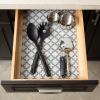 imageDII Fridge ampamp Shelf Liner Collection NonAdhesive Cut to fit Machine Washable 12x20 Aqua Dahlia 2 PieceGray Lattice