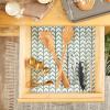 imageDII Fridge ampamp Shelf Liner Collection NonAdhesive Cut to fit Machine Washable 12x20 Aqua Dahlia 2 PieceHedge Green Herringbone
