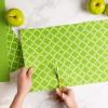 imageDII Fridge ampamp Shelf Liner Collection NonAdhesive Cut to fit Machine Washable 12x20 Aqua Dahlia 2 PieceTango Red