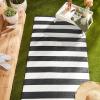 imageDII Outdoor Rug Collection Reversible Woven Polypropylene Plastic Straw Mat 3x6Feet Black ampamp White