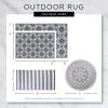 imageDII Outdoor Rug Collection Reversible Woven Polypropylene Plastic Straw Mat 3x6Feet Black ampamp White