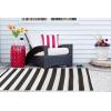 imageDII Outdoor Rug Collection Reversible Woven Polypropylene Plastic Straw Mat 3x6Feet Black ampamp White