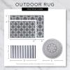 imageDII Outdoor Rug Collection Reversible Woven Polypropylene Plastic Straw Mat 4x6Feet Gray ampamp White