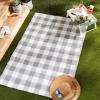 imageDII Outdoor Rugs Collection Reversible Buffalo Check 4x6 Gray ampamp WhiteGray  White