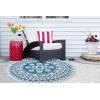 imageDII Outdoor Rugs Collection Reversible Woven 5 Round BlackBerry SunflowerBlue Floral
