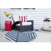 imageDII Outdoor Rugs Collection Reversible Woven 5 Round BlackBerry SunflowerBlue Geometric