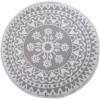 imageDII Outdoor Rugs Collection Reversible Woven 5 Round BlackBerry SunflowerGray Floral