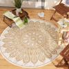 imageDII Outdoor Rugs Collection Reversible Woven 5 Round BlackBerry SunflowerTaupe Sunflower