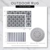 imageDII Outdoor Rugs Collection Reversible Woven 5 Round BlackBerry SunflowerTaupe Sunflower
