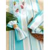 imageDII Summer Stripe Outdoor Tabletop Collection Multiuse Machine Washable Napkin Set 20x20 SunsetBeach House