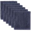 imageDII Basic Terry Collection Solid Windowpane Dishcloth Set 12x12 Black 6 PieceFrench Blue