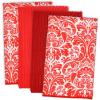 imageDII Cleaning Collection MultiPurpose Microfiber Aqua Chevron Dishtowel SetRed Damask