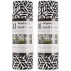 imageDII Fridge ampamp Shelf Liner Collection NonAdhesive Cut to fit Machine Washable 12x20 Aqua Dahlia 2 PieceBlack Abstract Leaf