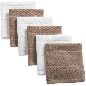 imageDII Basic Chef Collection Assorted Terry Kitchen Towel Set Dishcloth Set Gray 6 PieceStone